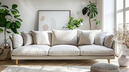 comfy couch sofa in living room interior, modern living room