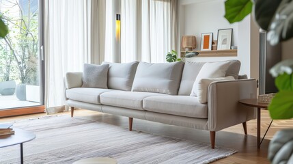 Fototapeta premium comfy couch sofa in living room interior, modern living room