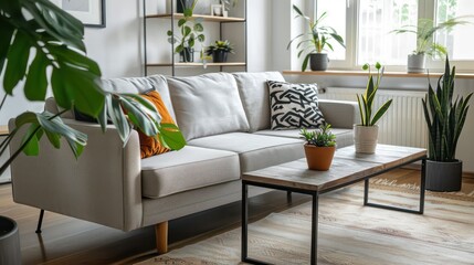 home interior design idea with couch in living room