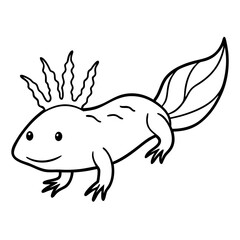 Axolotls coloring pages for kids coloring book