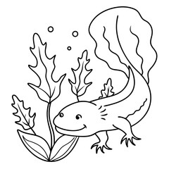 Axolotls coloring pages for kids coloring book