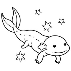 Axolotls coloring pages for kids coloring book
