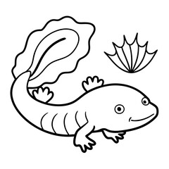 Axolotls coloring pages for kids coloring book