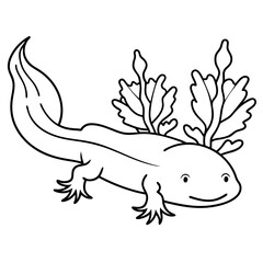 Axolotls coloring pages for kids coloring book