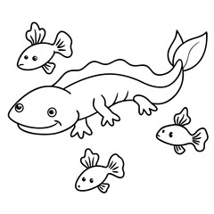 Axolotls coloring pages for kids coloring book