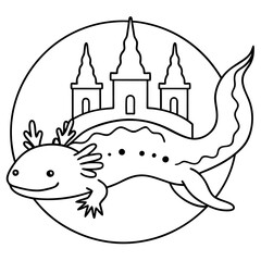 Axolotls coloring pages for kids coloring book