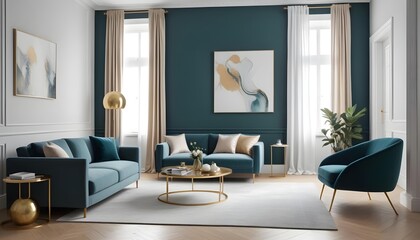 Photo interior modern design room 3d illustration
