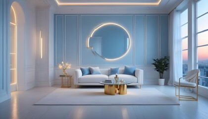 Photo interior modern design room 3d illustration