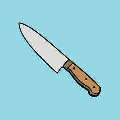 kitchen knife vector icon art illustration