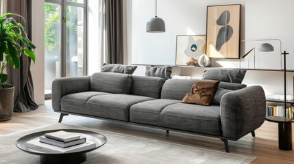 living room with sofa couch, cozy home