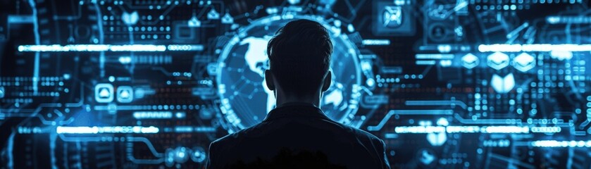 Fototapeta premium Business intelligence developer integrating data from various sources