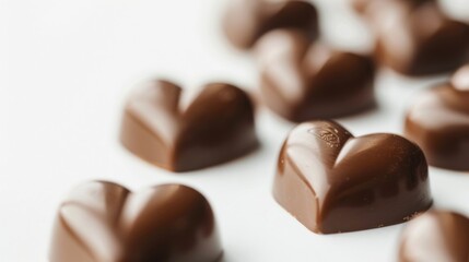Fototapeta premium Heart-shaped chocolate. White background. 