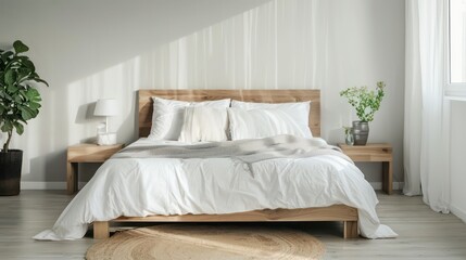beautiful interior design home bedroom, cozy big bed