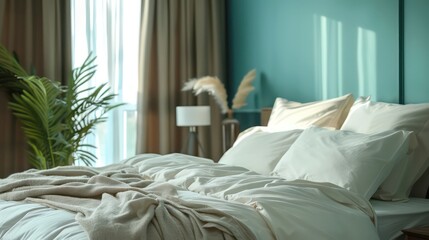 comfy home interior of a bedroom