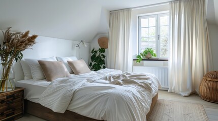 comfy home interior of a bedroom