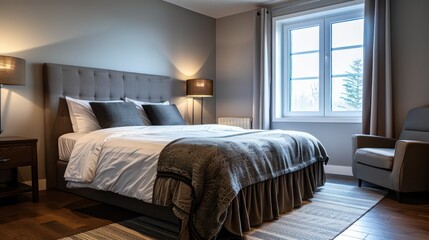 comfy home interior of a bedroom