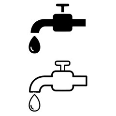 Faucet vector icon. Black illustration isolated on white background