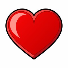 red heart on white