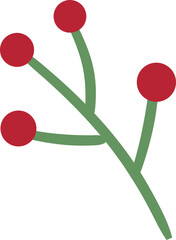 Isolated red berry branch vector image.
Winter plants svg.