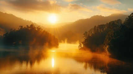 Obraz premium sunrise over the river