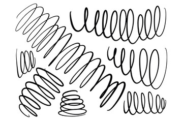 Tornado and hurricane doodle set, Doodle hurricane storm cartoon vector