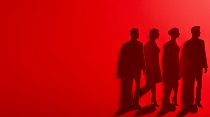 Harassment Coercion Coercion A person being pressured by others, deep red accents