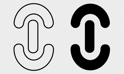 link icon, paperclip icon. attached internet web page URL icon, attachment , document, External link symbol vector. Hyperlink chain symbol eps 10