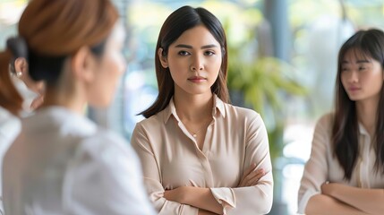 Harassment Peer harassment Peer harassment A worker being harassed by colleagues, muted colors