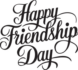 Fototapeta premium Happy Friendship Day silhouette vector style illustration