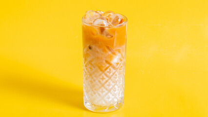 Iced coffee glass isolated	