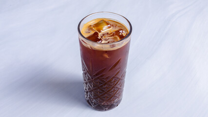 Iced coffee glass isolated	