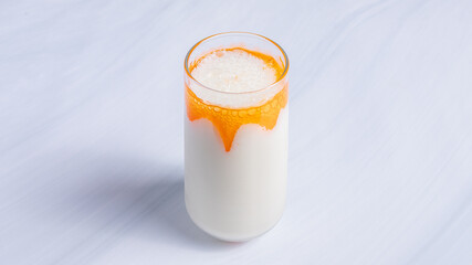 Milkshake glass isolated	

