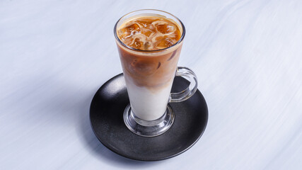 Iced coffee glass isolated	