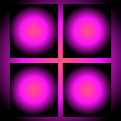 Fototapeta premium Abstract Geometric Pattern with Neon Pink and Black Gradient Circles in Grid – Modern Digital Art Design.
