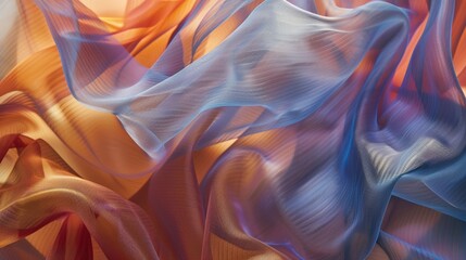 Obraz premium Layers of translucent fabric create a mesmerizing effect as they move in unison.