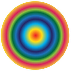 Fototapeta premium Colorful Concentric Circles with Rainbow Gradient Effect – Abstract Vibrant Digital Art Design on White Background.