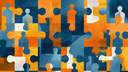 Friendship incorporating Interlocking Puzzle Pieces shaped like People