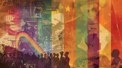 Queer History incorporating Timeline Elements and Historical Icons