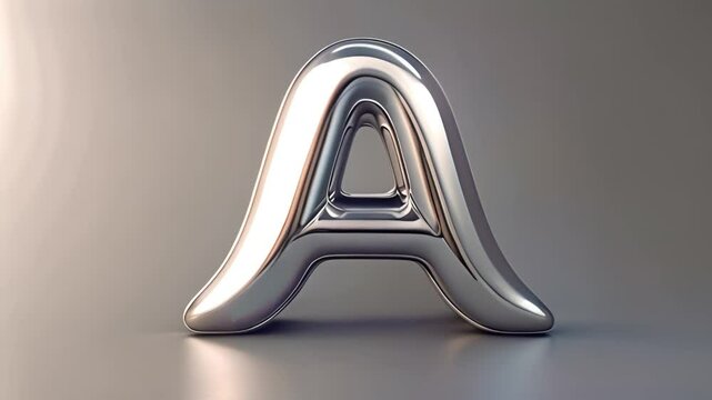 A letter A with a shiny reflective surface and metal, perfect for innovative and futuristic font designs