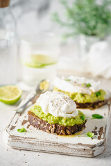 Avocado toast with poached egg