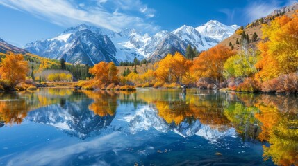 Obraz premium Mountain Reflections in Autumn