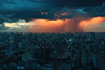 Obraz premium Cityscape from high-rise building