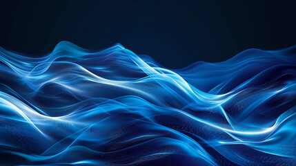 Fototapeta premium Dark blue & light blue Neon Wave Background