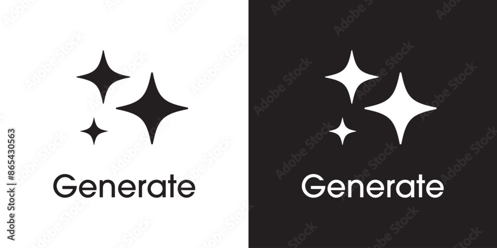 Aufkleber Generate AI icon. Artificial intelligence and Machine learning technology concept. AI enters by command prompt to generate ideas. Chat with AI. Icon element for app and web. Vector illustration.