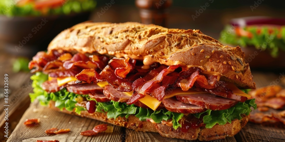 Wall mural Bacon, Lettuce, and Cheese Sandwich