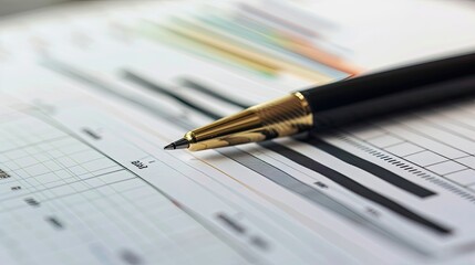 Gantt chart and pen.