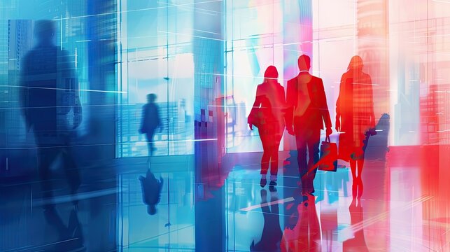 Teamwork of abstract business people.