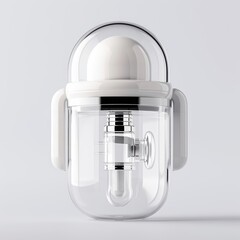 A conceptual image of an inhaler for asthma relief, set against a clean white backdrop