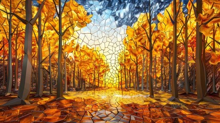 forest in autumn in watercolor in high resolution