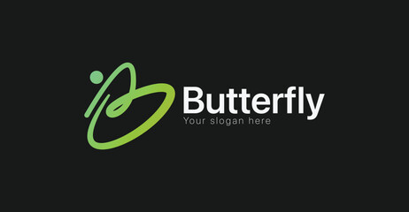 Butterfly logo, Gradient logo, butterfly,  logodesign, modern, graphic design, entreprise logo, business logo, Blue gradient